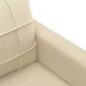 VidaXL 2-osobowa sofa, kremowa, 140 cm, tapicerowana tkaniną