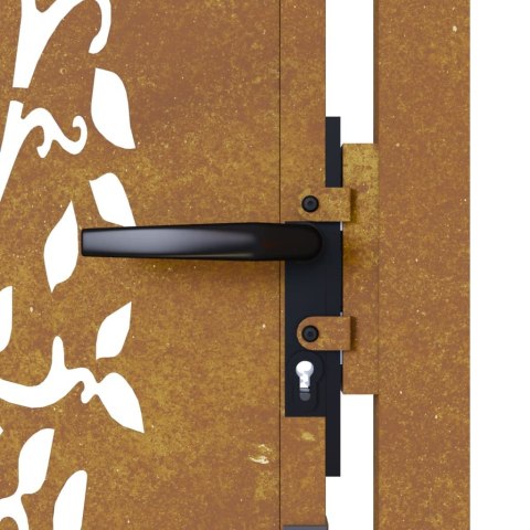 Furtka ogrodowa, 105x180 cm, stal kortenowska, motyw drzewa