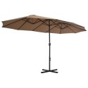 Parasol ogrodowy na słupku aluminiowym, 460 x 270 cm, taupe