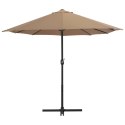 Parasol ogrodowy na słupku aluminiowym, 460 x 270 cm, taupe