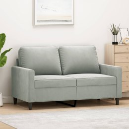 Sofa 2-osobowa, jasnoszara, 120 cm, tapicerowana aksamitem