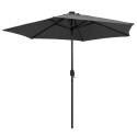 Parasol ogrodowy z LED i aluminiowym słupkiem, 270 cm, antracyt