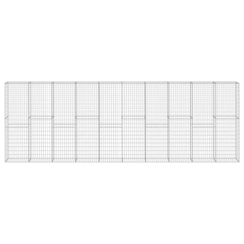 Ściana gabionowa z pokrywami, galwanizowana stal, 600x30x200 cm