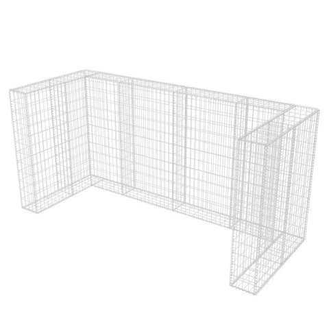 Gabion osłonowy na 3 kosze na śmieci, stalowy, 250x100x120 cm