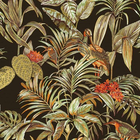 DUTCH WALLCOVERINGS Tapeta Bird-of-Paradise, czarna