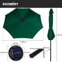 STILISTA Parasol składany z rączką 3m, czerwony + LED