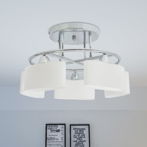 VidaXL Lampa sufitowa, 5 żarówek E14, klosze w kształcie elipsy, 200 W