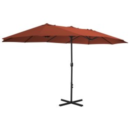 Parasol ogrodowy na słupku aluminiowym, 460 x 270 cm, terakota