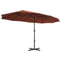 Parasol ogrodowy na słupku aluminiowym, 460 x 270 cm, terakota