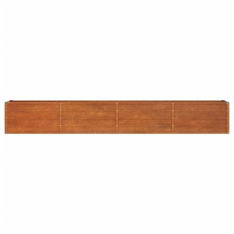 Podwyższona donica, rdzawa, 320x40x45 cm, stal kortenowska