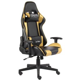 Obrotowy fotel gamingowy, złoty, PVC