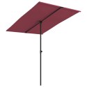 Parasol ogrodowy na słupku aluminiowym, 2x1,5 m, bordo