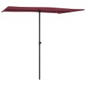 Parasol ogrodowy na słupku aluminiowym, 2x1,5 m, bordo