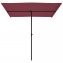 Parasol ogrodowy na słupku aluminiowym, 2x1,5 m, bordo