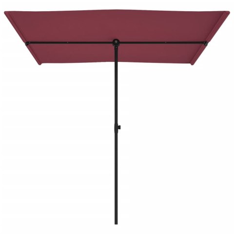 Parasol ogrodowy na słupku aluminiowym, 2x1,5 m, bordo