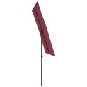 Parasol ogrodowy na słupku aluminiowym, 2x1,5 m, bordo