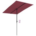 Parasol ogrodowy na słupku aluminiowym, 2x1,5 m, bordo