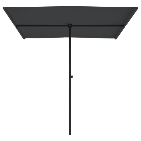 Parasol ogrodowy na słupku aluminiowym, 2x1,5 m, czarny