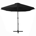 Parasol ogrodowy na słupku aluminiowym, 460 x 270 cm, czarny