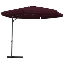 Parasol ogrodowy na stalowym słupku, 300 cm, bordowy