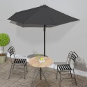 Półparasol balkonowy na słupku z aluminium, 270x144cm, antracyt