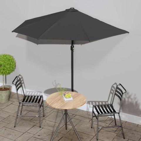 Półparasol balkonowy na słupku z aluminium, 270x144cm, antracyt