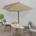 Półparasol balkonowy na słupku z aluminium, 300x155 cm, taupe