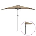 Półparasol balkonowy na słupku z aluminium, 300x155 cm, taupe