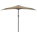 Półparasol balkonowy na słupku z aluminium, 300x155 cm, taupe