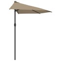 Półparasol balkonowy na słupku z aluminium, 300x155 cm, taupe