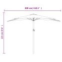 Półparasol balkonowy na słupku z aluminium, 300x155 cm, taupe