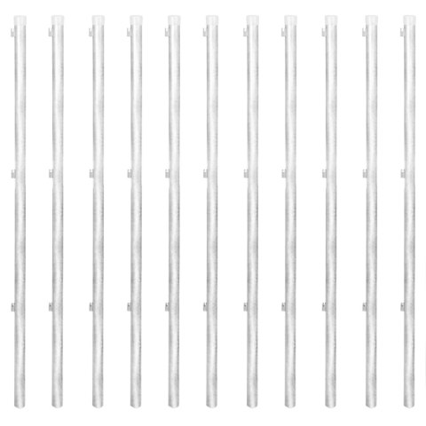 Siatka ze słupkami, galwanizowana stal, 25x0,8 m, srebrna