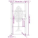VidaXL Furtka ogrodowa, antracytowa, 105x180 cm, stal, motyw drzewa