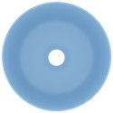 VidaXL Luksusowa, okrągła umywalka, matowy błękit, 40x15 cm, ceramika