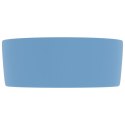 VidaXL Luksusowa, okrągła umywalka, matowy błękit, 40x15 cm, ceramika