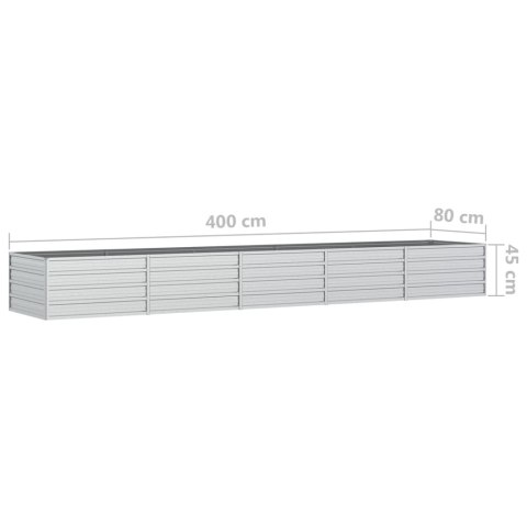 Donica do podwyższonej rabaty, 400x80x45 cm, stal galwanizowana