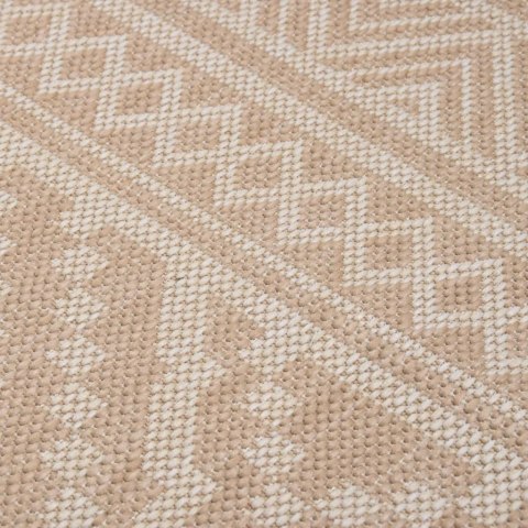 Dywan zewnętrzny o płaskim splocie, 120x170 cm, brązowe pasy