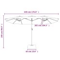 Podwójny parasol ogrodowy z LED, czarny, 449x245 cm