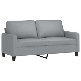 Sofa 2-osobowa, jasnoszara, 140 cm, tapicerowana tkaniną