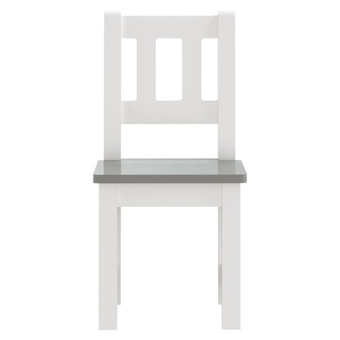 3-cz. zestaw dziecięcy, stolik i krzesła, biało-szare, MDF 3-cz. zestaw dziecięcy, stolik i krzesła, biało-szare, MDF