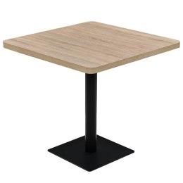 Stolik bistro z MDF na stalowej podstawie, 80x80x75 cm, dębowy