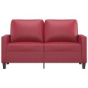 2-osobowa sofa, winna czerwień, 120 cm, sztuczna skóra