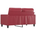 2-osobowa sofa, winna czerwień, 120 cm, sztuczna skóra