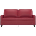 2-osobowa sofa, winna czerwień, 140 cm, sztuczna skóra