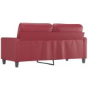 2-osobowa sofa, winna czerwień, 140 cm, sztuczna skóra