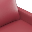 2-osobowa sofa, winna czerwień, 140 cm, sztuczna skóra