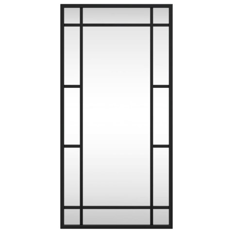 Lustro ścienne, czarne, 30x60 cm, prostokątne, żelazo