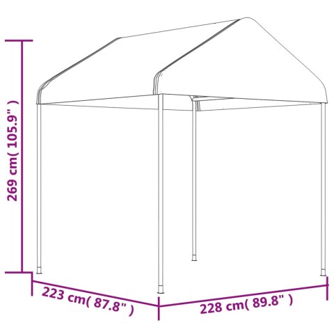 Namiot ogrodowy z dachem, biały, 8,92x2,28x2,69 m, polietylen Namiot ogrodowy z dachem, biały, 8,92x2,28x2,69 m, polietylen