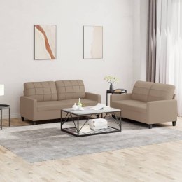 2-osobowa sofa z poduszkami, cappuccino, sztuczna skóra