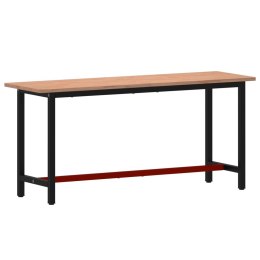 VidaXL Stół roboczy, 180x55x81,5 cm, lite drewno bukowe i metal